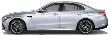 Side view of a Mercedes-AMG sedan showing the selected tint shade on the side windows