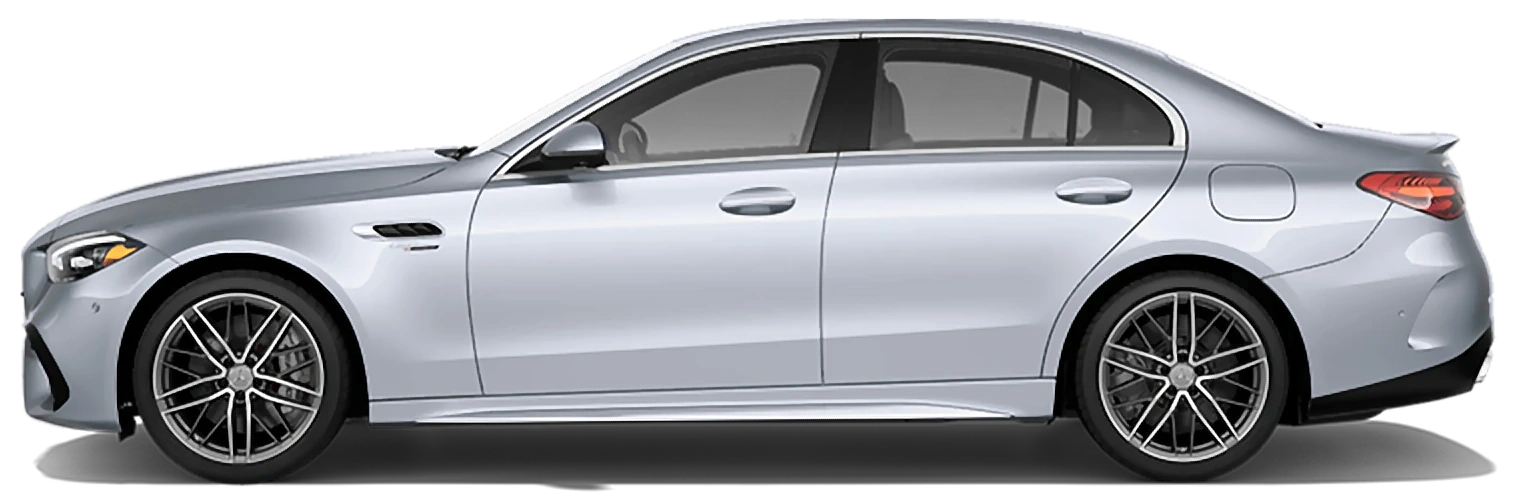Side view of a Mercedes-AMG sedan showing the selected tint shade on the side windows